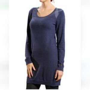 Lole Lightweight Long Sleeve Sweater Dress Blue Size M
